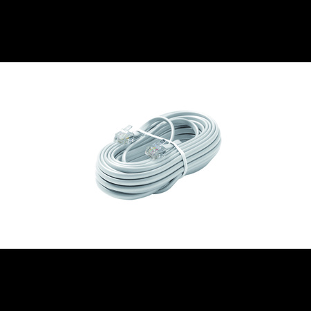 Steren Telephone Line Cord White, 15ft, 4C 304-015WH