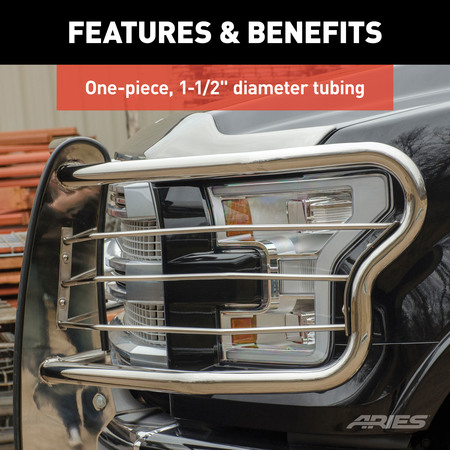 Aries 1-1/2" Polished Stainless Steel Grille Guard 3045-2