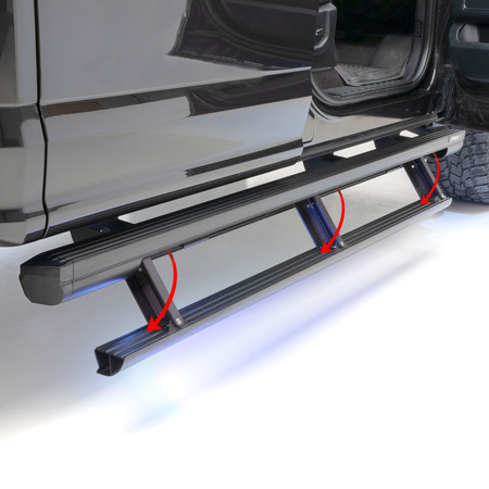 ARIES Black Powder Coated Aluminum Powered Running Boards 3048351