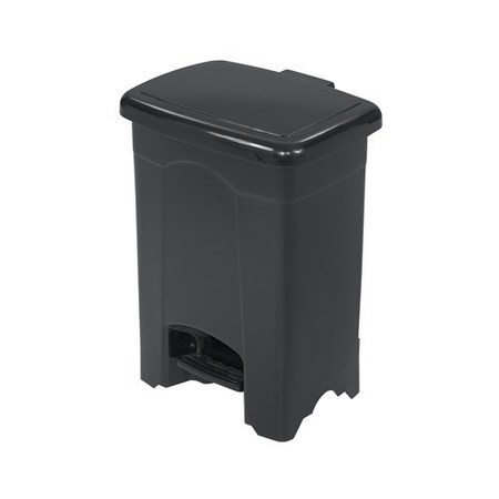 SAFCO 4 gal Rectangular Wastebasket, Black, 12-1/4" Dia, Step-On, Plastic 9710BL