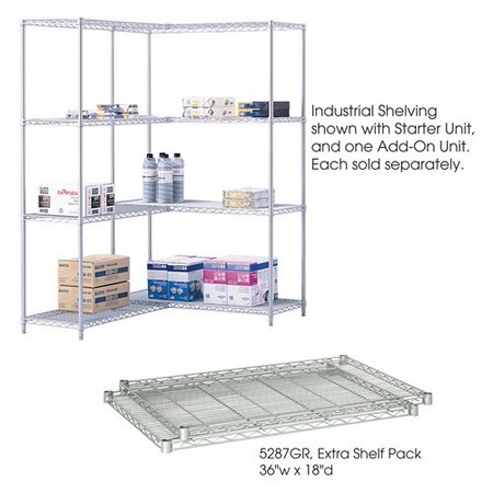 SAFCO Industrial Extra Shelf Pack, 36 x 18" 5287GR