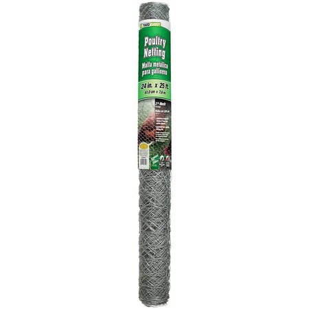 YARDGARD Poultry Netting, 20 ga., 2", 24"x25 ft. 308464B