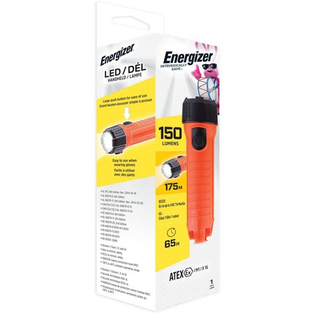 Energizer Orange No Led Industrial Handheld Flashlight, D, 60 lm ENISHH25E