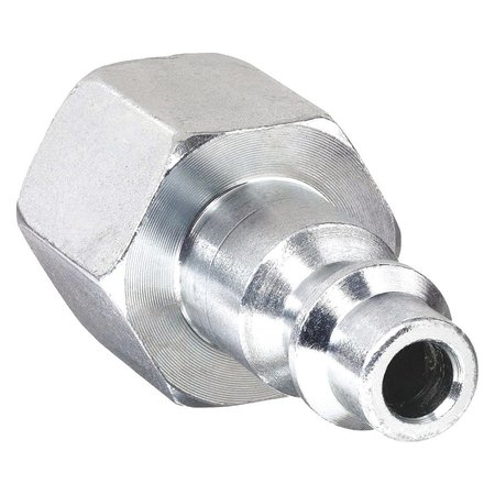 Speedaire Quick Connect Hose Coupling, 1/4 in Body Sz, 1/4 in Hose Fitting Sz, Steel, Plug, Female, 30E664 30E664