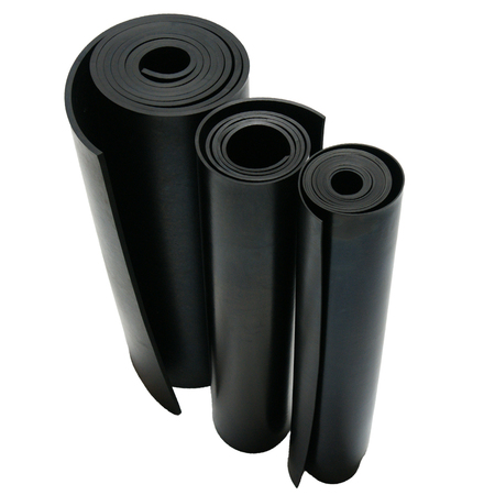 Rubber-Cal Neoprene Sheet - 60A - Smooth Finish - No Backing, 0.375" Thick x 4" Width x 36" Length - Black 30-006-375
