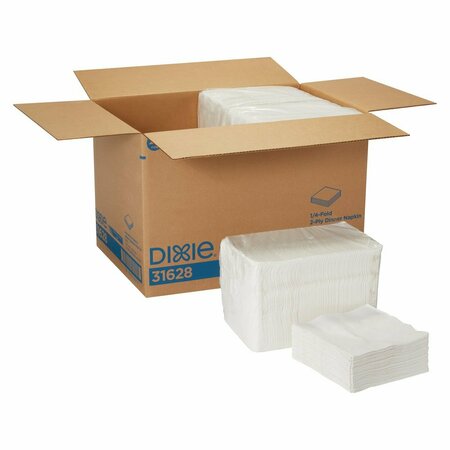 DIXIE Paper Dinner Napkins, 2Ply, 1/4 Fold, PK8 31628