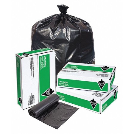 Earthsense Commercial Trash Bags, 60 Gallon, Recycled - Plastic -  100/Carton - Black 