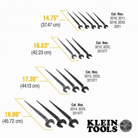 Klein Tools Spud Wrench, 1-5/8-Inch Nominal Opening for Heavy Nut 3214