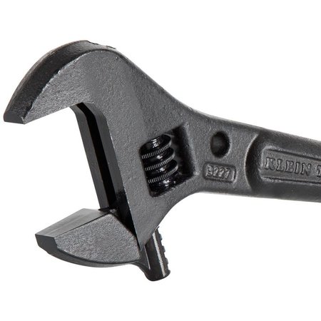 Klein Tools Adjustable Spud Wrench, Open End, 1-7/16 in Head, 0 in Offset, Alloy Steel, Black Oxide 3227