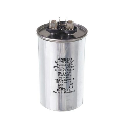 RHEEM Round Run Capacitor 70/5Mfd, 370V 43-25133-32