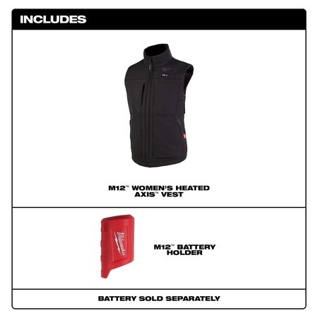 Milwaukee Tool M12 Heated Women's AXIS Vest - Black X-Large (Jacket Only) 334B-20XL