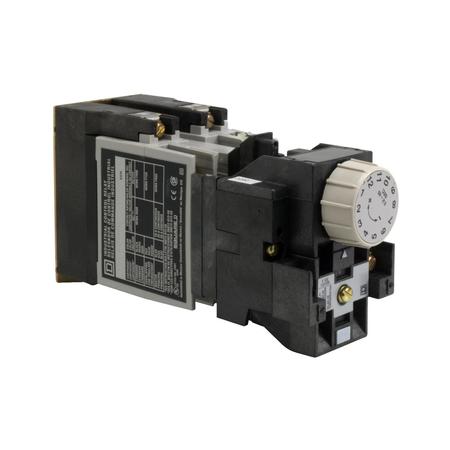 SQUARE D NEMA Control Relay, Type X, timing, 1 minute off delay, 10A resistive at 600 VAC, 4 normally open, 120 VAC 60 Hz coil 8501XO40XTD1V02