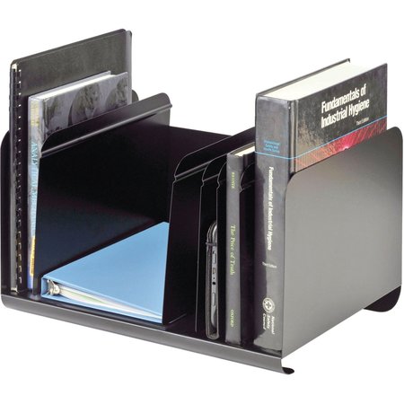 Mmf Industries Adjustable Steel Book Rack, Black 26413BRBLA