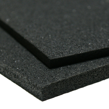 Rubber-Cal Recycled Rubber Sheet - 60A - Smooth Finish - No Backing - 0.25" T x 6" W x 48" L - Black 33-008-250