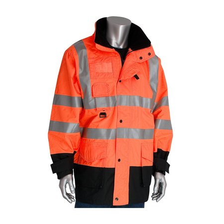 PIP Class 3 All Season 7 In 1 Coat, 3M Tape, Color: Hi-Viz Orange 343-1756-OR/2X