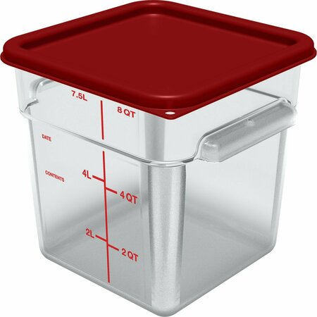 CARLISLE FOODSERVICE Food Containers w/Lids, 8 qt, Clear, PK2 11953-207