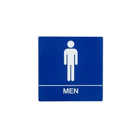 TRIMCO Blue ADA Square Mens Restroom Sign with Braille Blue 507.BLUE