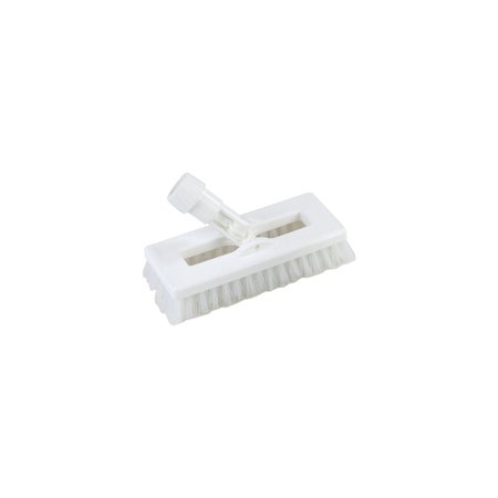 Sparta 3.5 in W Swivel Scrub Brush, White, Polypropylene 3638831EC02