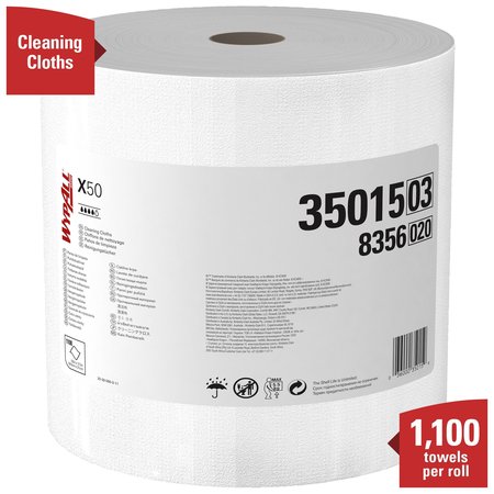 Kimberly-Clark Professional General Clean X50 Cleaning Cloths, Strong for Extended Use, Jumbo Roll, White, 1,100 Sheets / Roll 35015