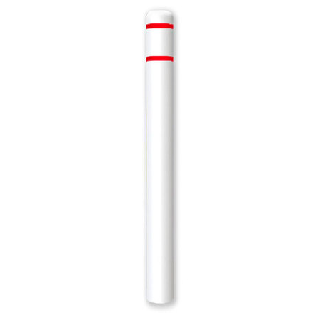 POST GUARD Post Sleeve, 7" Dia, 60" H, White/Red CL1386J