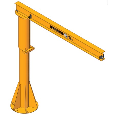 TIGER TRACK Light Duty Foundationless Jib Crane, 1,000 lb Capacity, Height Under Span: 12 ft 350F-1000-16-12