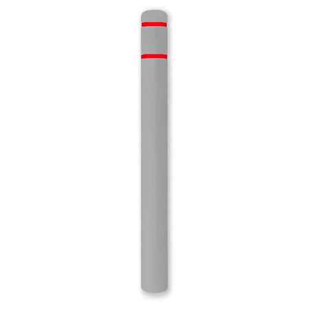 POST GUARD Post Sleeve, 4.5" Dia, 64" H, Grey/Red CL1385C64R