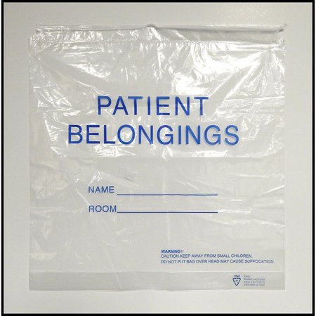 MEDEGEN MEDICAL PRODUCTS Patient Belonging Bag, 20x20x3", PK250 3537