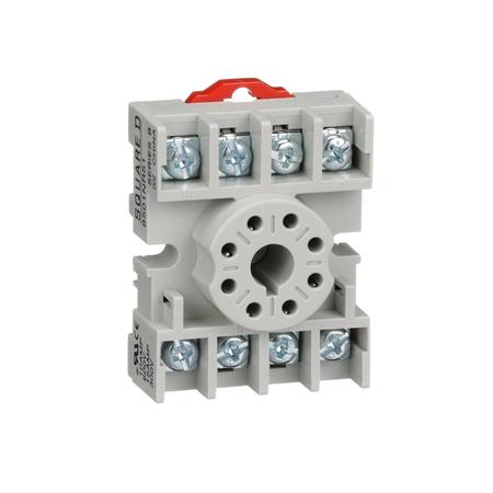 SQUARE D Plug in relay, Type N, relay socket, 8 tubular pin, single tier, for 8510KP relays and 9050JCK timers, bulk packaged 8501NR51B