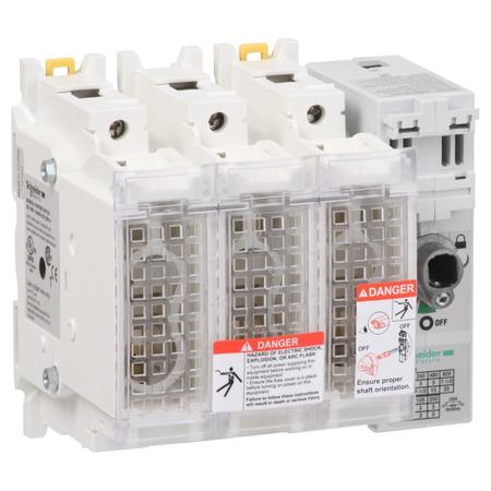 SCHNEIDER ELECTRIC Switch disconnector fuse, TeSys GS, 3P, 30A, fuse type UL, size J GS2EU3N