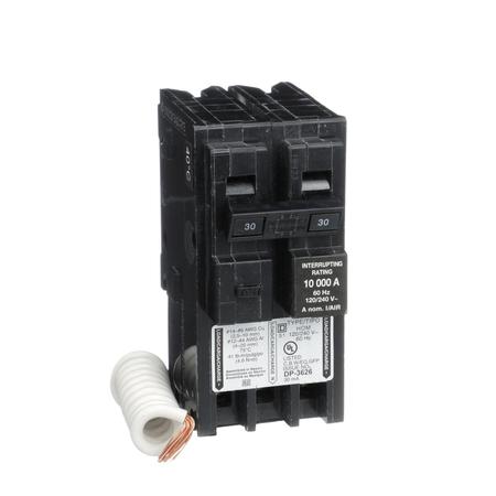 Square D Miniature Circuit Breaker, HOM Series 30A, 2 Pole, 120/240V AC, B Curve HOM230EPD
