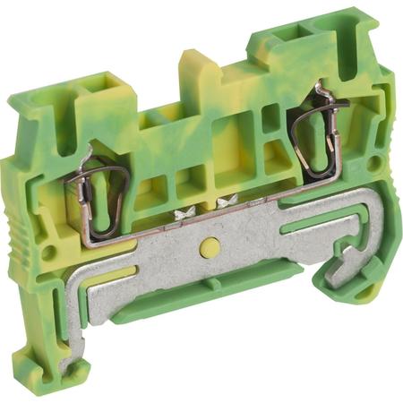 SCHNEIDER ELECTRIC Terminal block, Linergy TR, spring type, protective earth, 2 points, 2.5mm², green-yellow, set of 50 NSYTRR22PE
