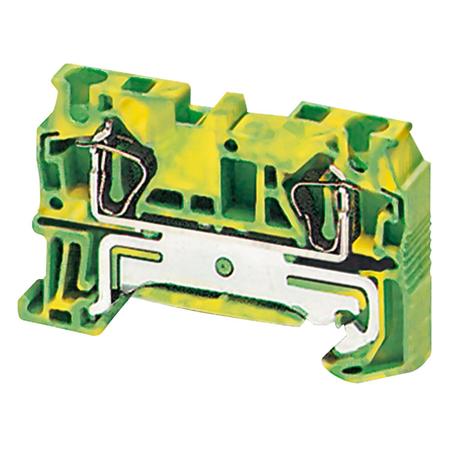 SCHNEIDER ELECTRIC Terminal block, Linergy TR, spring type, protective earth, 2 points, 4mm², green-yellow, set of 50 NSYTRR42PE