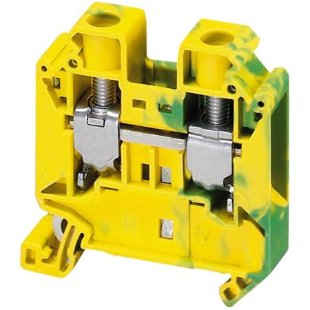 SCHNEIDER ELECTRIC Terminal block, Linergy TR, green-yellow, 16mm2, protective earth, 2 points, Set of 50 NSYTRV162PE