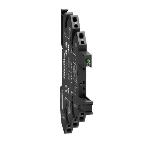 SCHNEIDER ELECTRIC Socket equipped with LED and protection circuit, Harmony Electromechanical Relays, for RSL1 relays, spring terminals, 12 to 24V AC DC RSLZRA1