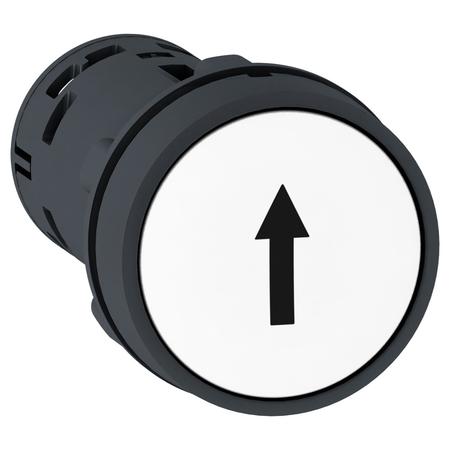 SCHNEIDER ELECTRIC Monolithic push button, Harmony XB7, plastic, white, 22mm, spring return, marked UP ARROW, 1NO XB7NA11341