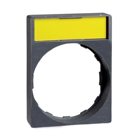 SCHNEIDER ELECTRIC Legend holder, Harmony XB4, 30 x 40mm, for flush, plastic, 8 x 27mm yellow blank legend, unmarked ZBY2H101