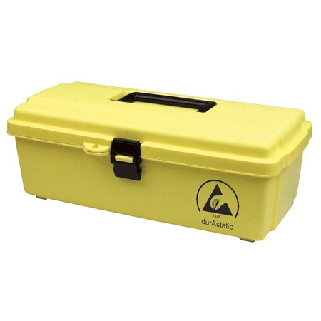 MENDA Menda durAstatic Dissipative Tool Box, Polypropylene, Yellow, 14-1/2 in W x 7-1/2 in D x 5 in H 35870