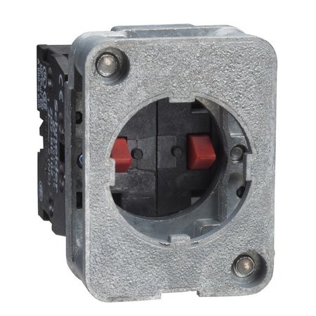 SCHNEIDER ELECTRIC Contact block, Harmony XAC, single contact, spring return, front mounting, 40mm horizontal/30mmVertical fixing centres, 1NO XACS411