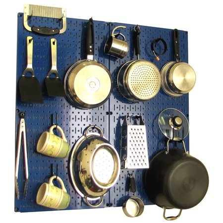 WALL CONTROL Commercial Kitchen Pegboard Rack, Blue/Black 35-IKTH-200-BUB