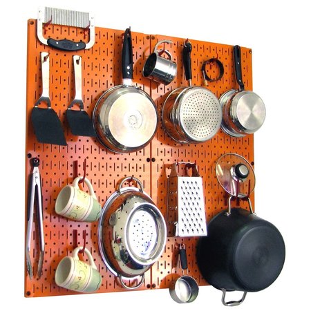 WALL CONTROL Commercial Kitchen Pegboard Rack, Orange/Red 35-IKTH-200-ORR