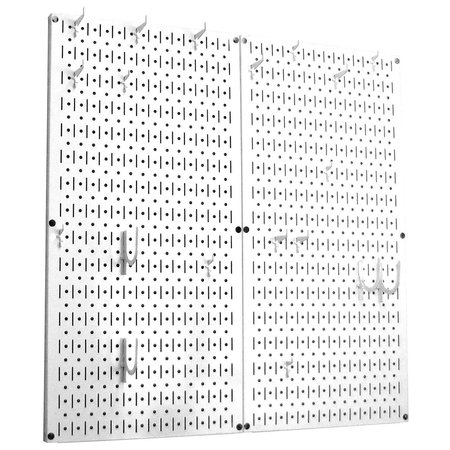 Wall Control Commercial Kitchen Pegboard Rack, White/White 35-IKTH-200-WW