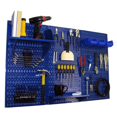 Wall Control Standard Industrial Pegboard Kit, Blue/Blue 35-IWRK-400-BUBU