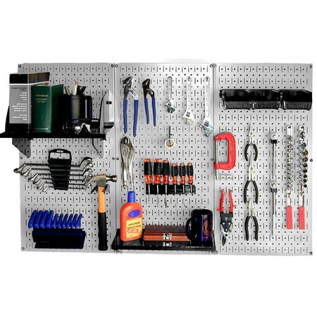 WALL CONTROL Standard Industrial Pegboard Kit, Grey/Black 35-IWRK-400-GB