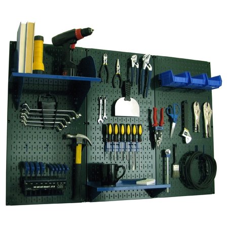 WALL CONTROL Standard Industrial Pegboard Kit, Green/Blue 35-IWRK-400-GNBU