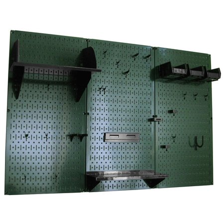 Wall Control Standard Industrial Pegboard Kit, Green/Black 35-IWRK-400-GNB
