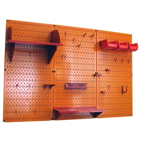 Wall Control Standard Industrial Pegboard Kit, Orange/Red 35-IWRK-400-ORR