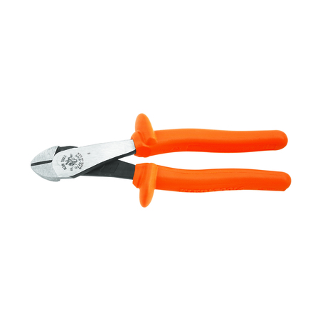 KLEIN TOOLS 8 1/4 in High Leverage Diagonal Cutting Plier Standard Cut Oval Nose Insulated D248-8-INS