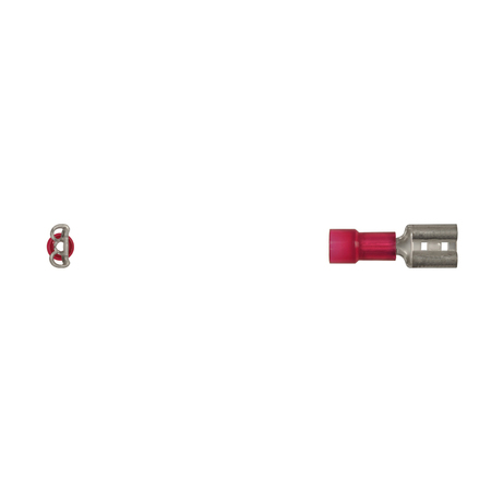 Disco Red Nyln 22-18 WireTerminal 1/4" Tab Size Female Spade PK25 3615PK