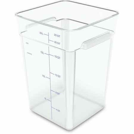 CARLISLE FOODSERVICE Food Container, Square, 22 qt, Clear 1195607