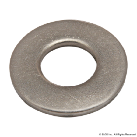 80/20 Flat Washer, Fits Bolt Size 1/4" , Stainless Steel Plain Finish 3658
